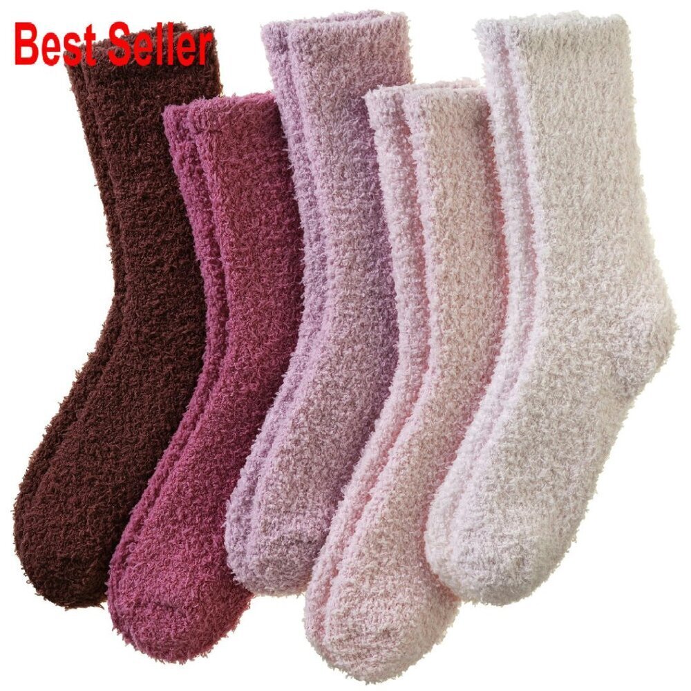 Womens Fuzzy Socks Warm Fluffy Winter Cozy Thick Plush Microfiber Slipper